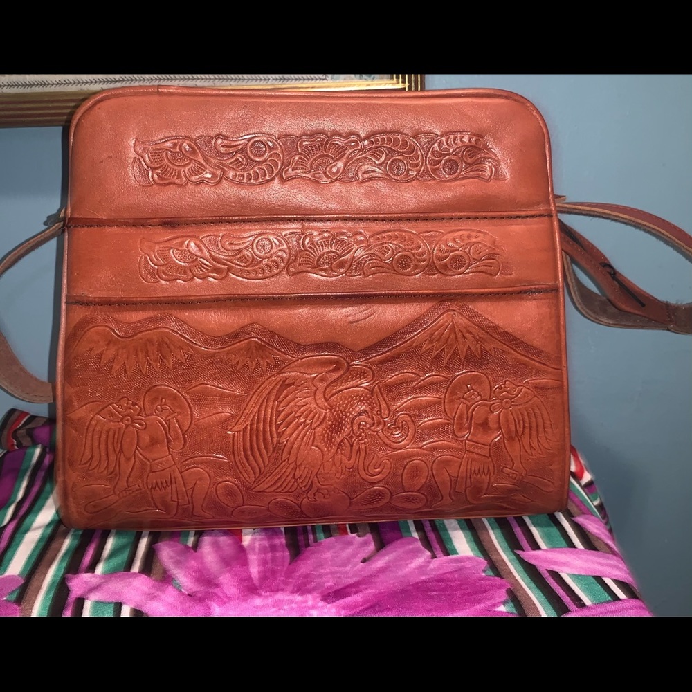 Vintage Hand Tooled Leather Purse